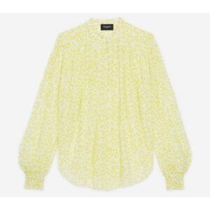 The Kooples Paris Yellow Floral Blouse Size 1 - Spring Top, Discont.  NWOT $205